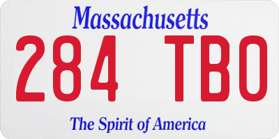 MA license plate 284TB0