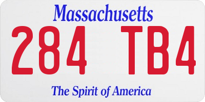 MA license plate 284TB4