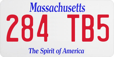 MA license plate 284TB5