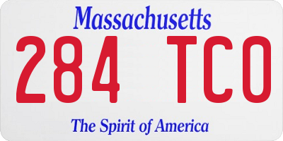 MA license plate 284TC0