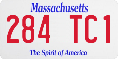 MA license plate 284TC1
