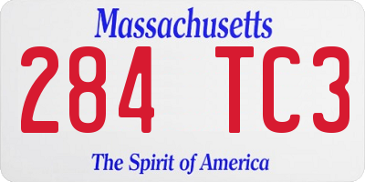 MA license plate 284TC3