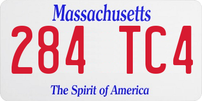 MA license plate 284TC4