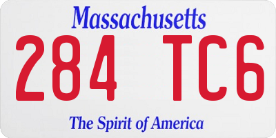 MA license plate 284TC6