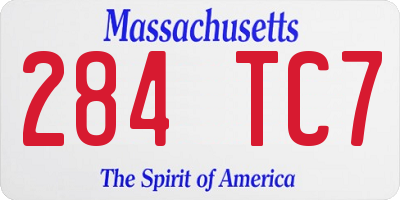 MA license plate 284TC7