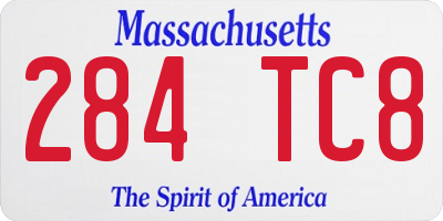 MA license plate 284TC8