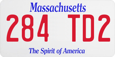 MA license plate 284TD2