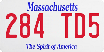 MA license plate 284TD5