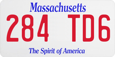 MA license plate 284TD6