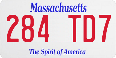 MA license plate 284TD7