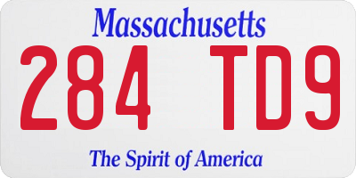 MA license plate 284TD9