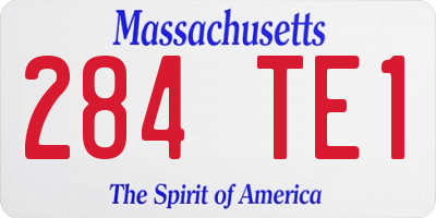 MA license plate 284TE1