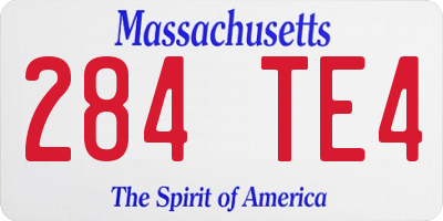 MA license plate 284TE4