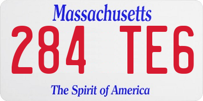 MA license plate 284TE6