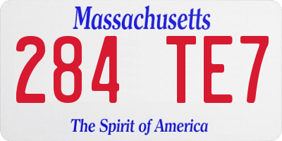 MA license plate 284TE7