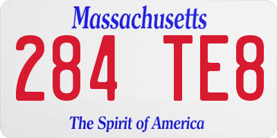 MA license plate 284TE8