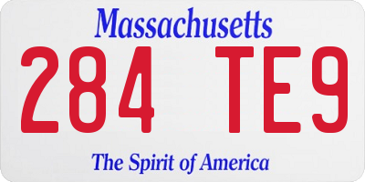 MA license plate 284TE9