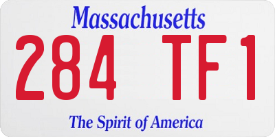 MA license plate 284TF1
