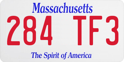 MA license plate 284TF3