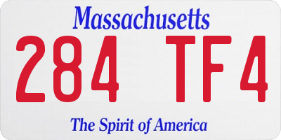 MA license plate 284TF4