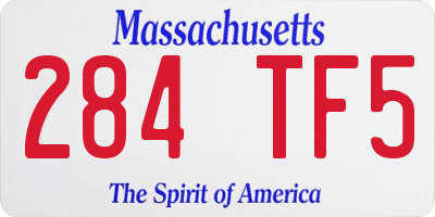 MA license plate 284TF5