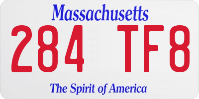 MA license plate 284TF8