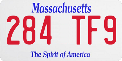 MA license plate 284TF9