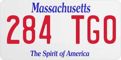 MA license plate 284TG0