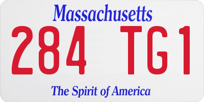 MA license plate 284TG1
