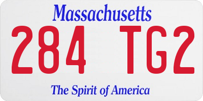 MA license plate 284TG2