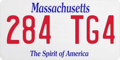 MA license plate 284TG4