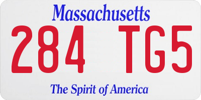 MA license plate 284TG5