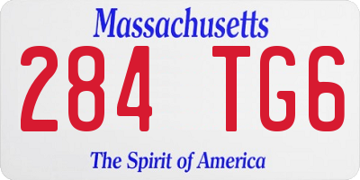 MA license plate 284TG6