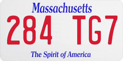 MA license plate 284TG7