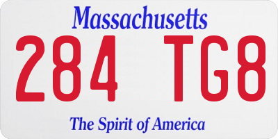 MA license plate 284TG8