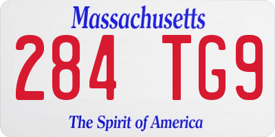 MA license plate 284TG9