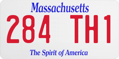 MA license plate 284TH1