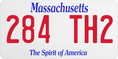 MA license plate 284TH2
