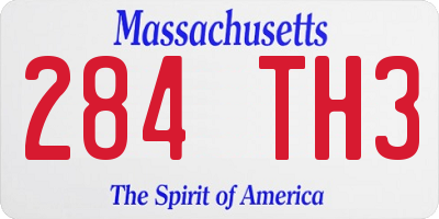 MA license plate 284TH3