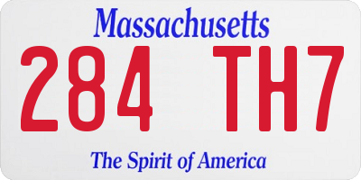 MA license plate 284TH7