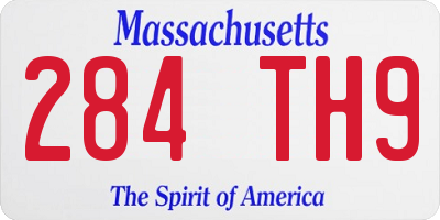 MA license plate 284TH9