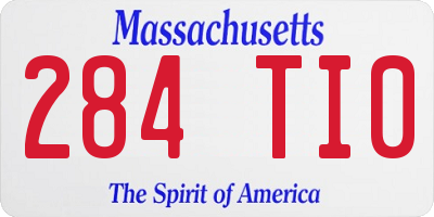 MA license plate 284TI0