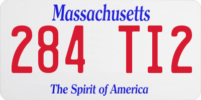 MA license plate 284TI2