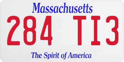 MA license plate 284TI3
