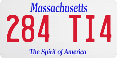 MA license plate 284TI4