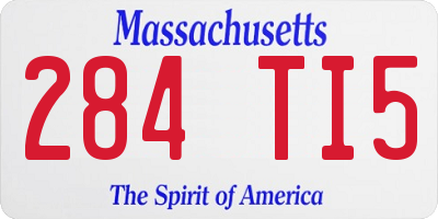 MA license plate 284TI5