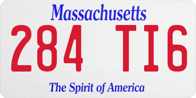 MA license plate 284TI6