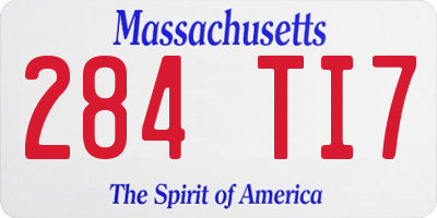 MA license plate 284TI7
