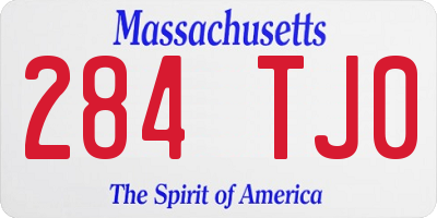 MA license plate 284TJ0