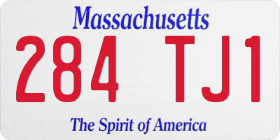 MA license plate 284TJ1